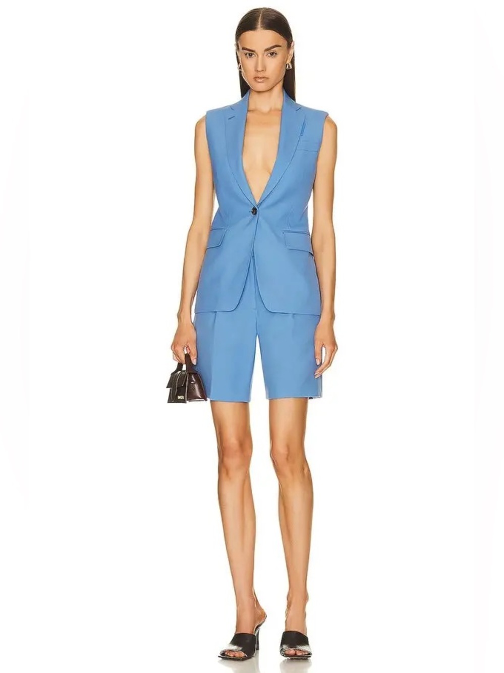 Burberry Cornflower Blue Vest with Matching Shorts - 4